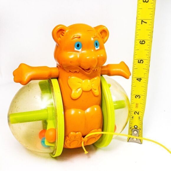 Vintage Fisher-Price Bob-Along Bear 1978 Rattle Pull Toy - Picture 7 of 7